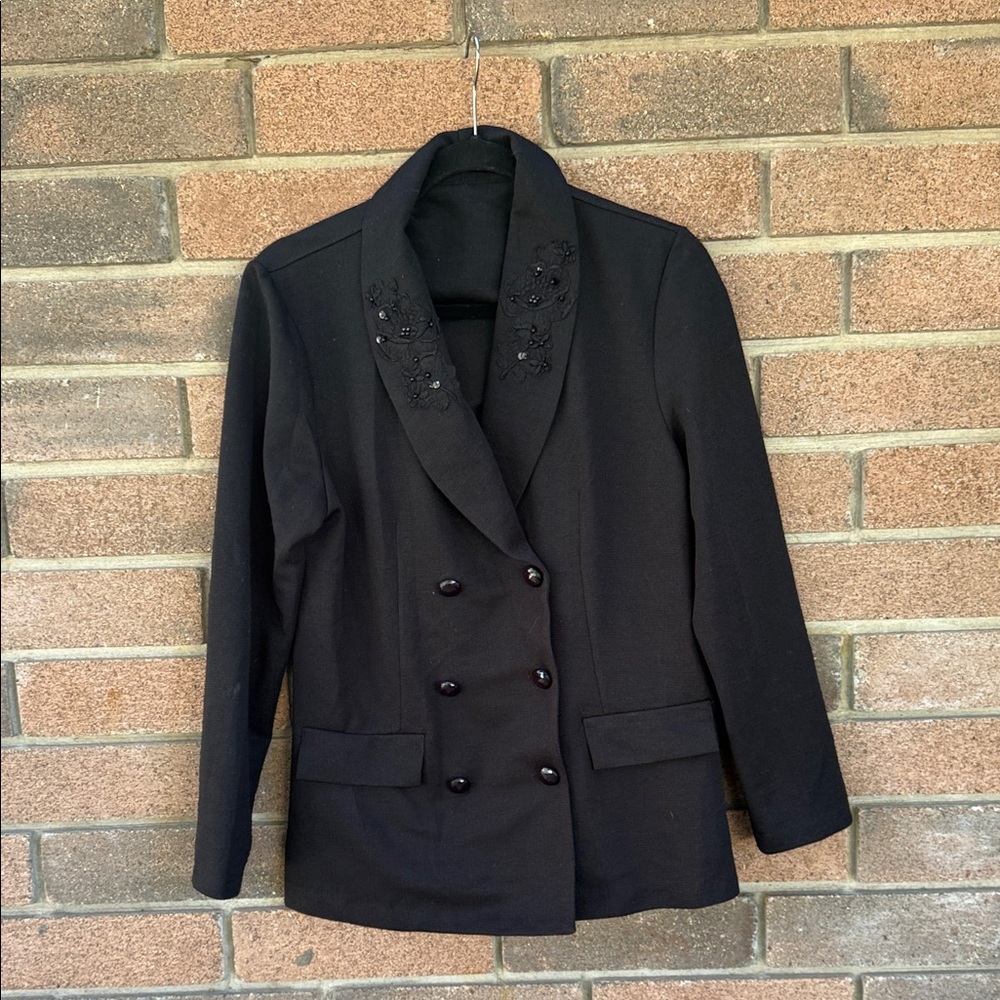 Shien Black Double-Breasted Women's Blazer Size Large